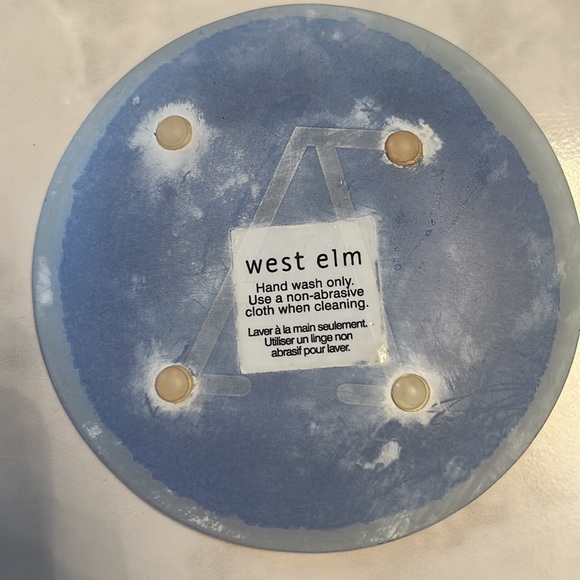 West Elm Soap Dish with Letter A (blue and white) - Picture 2 of 4